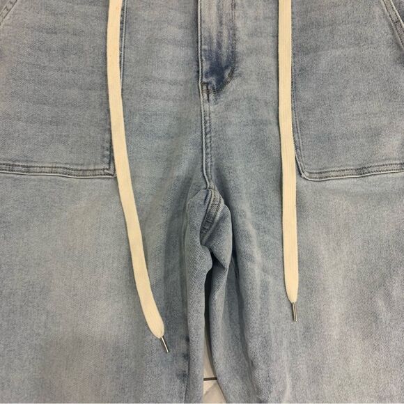 Judy Blue Jogger Jeans Light Wash Denim Sz 15 Drawstring High Waist  JB88691 - Picture 9 of 12